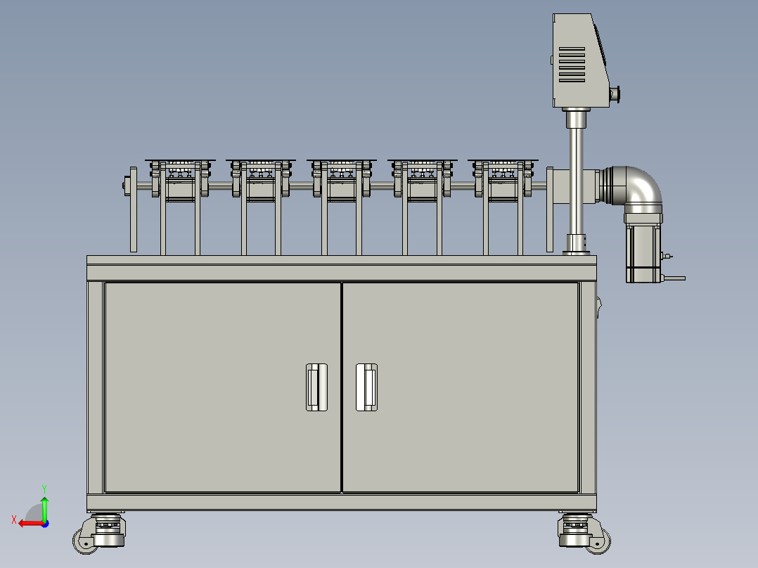 多排卡板式翻片机后视图