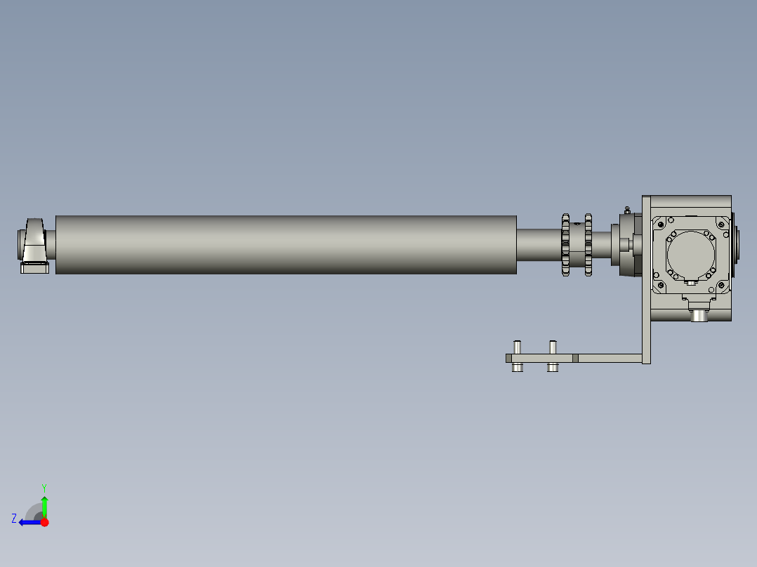 HS21-37-400带电机滚筒单元-37右视图
