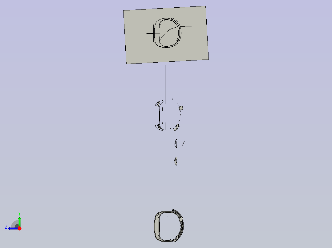 时尚手表模型2右视图