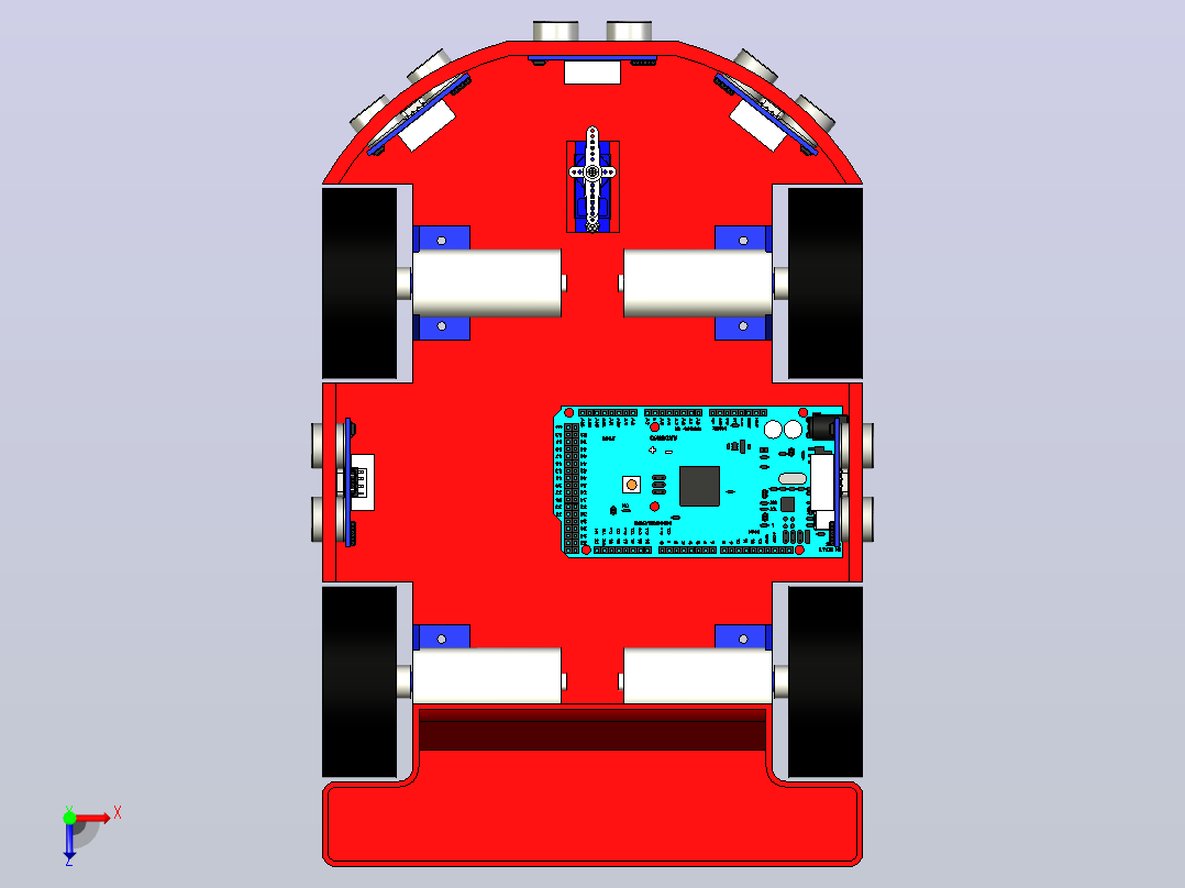Rangka+Mobil+Pemadam传感器俯视图