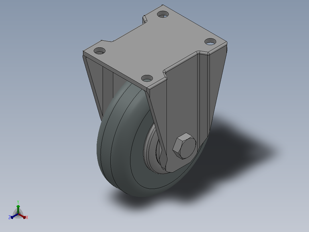 Z01-02-160-314G普通工业轮[Z01-02-125-314G]脚轮主视图