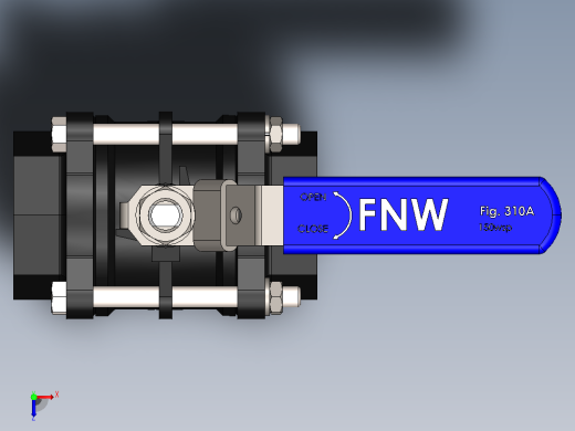 FNW-FNW311AK三片式内螺纹球阀俯视缩略图