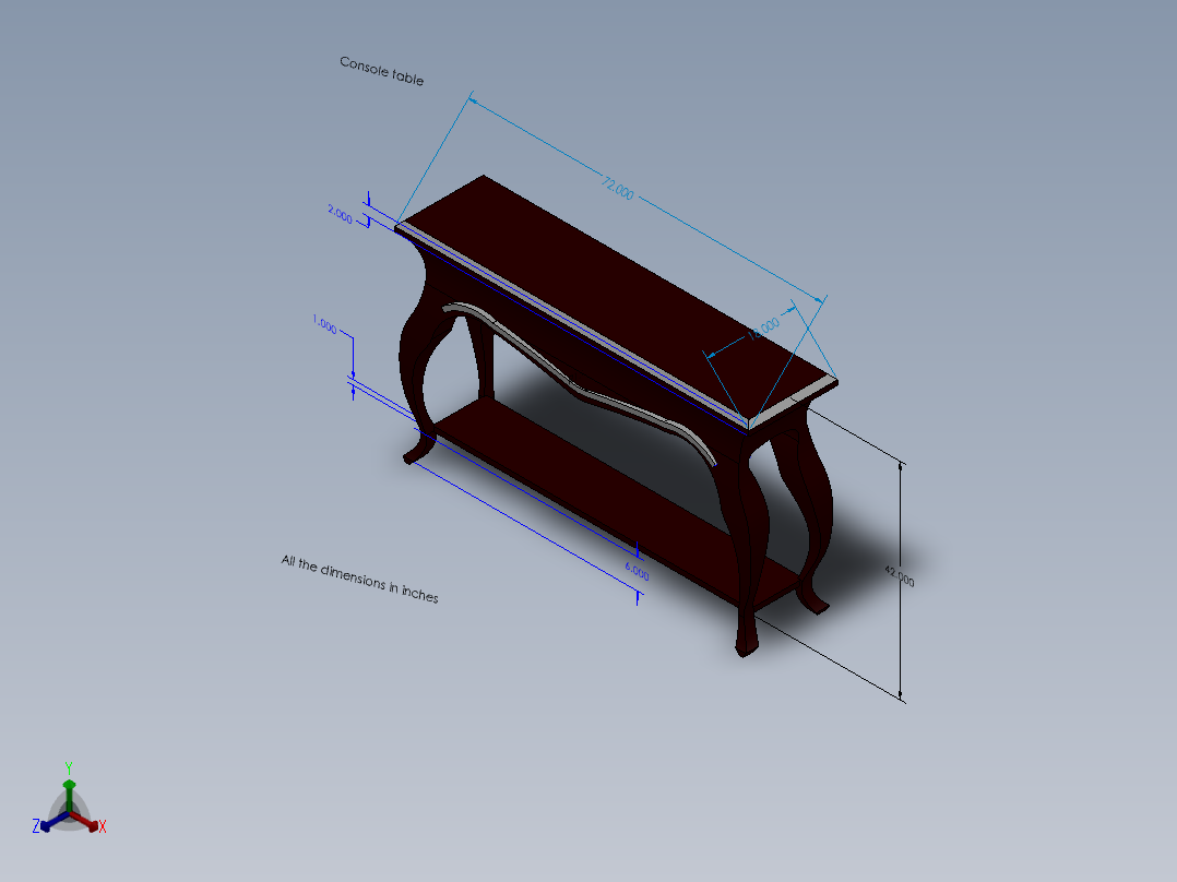 梳妆台正等轴测图