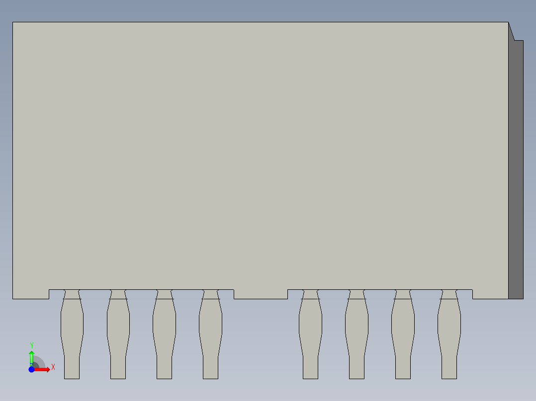 侧边卡连接器-458450001_stp前视图