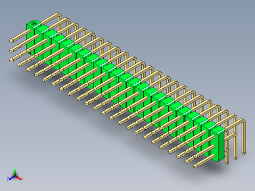 彩色公排针 100mil 2.54mm 系列-DS1022_green_3x23p_100mil_TypeD_rev1.0
