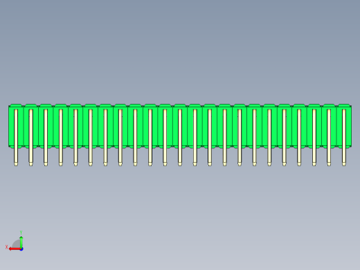 彩色公排针 100mil 2.54mm 系列-DS1022_green_3x23p_100mil_TypeD_rev1.0后视缩略图