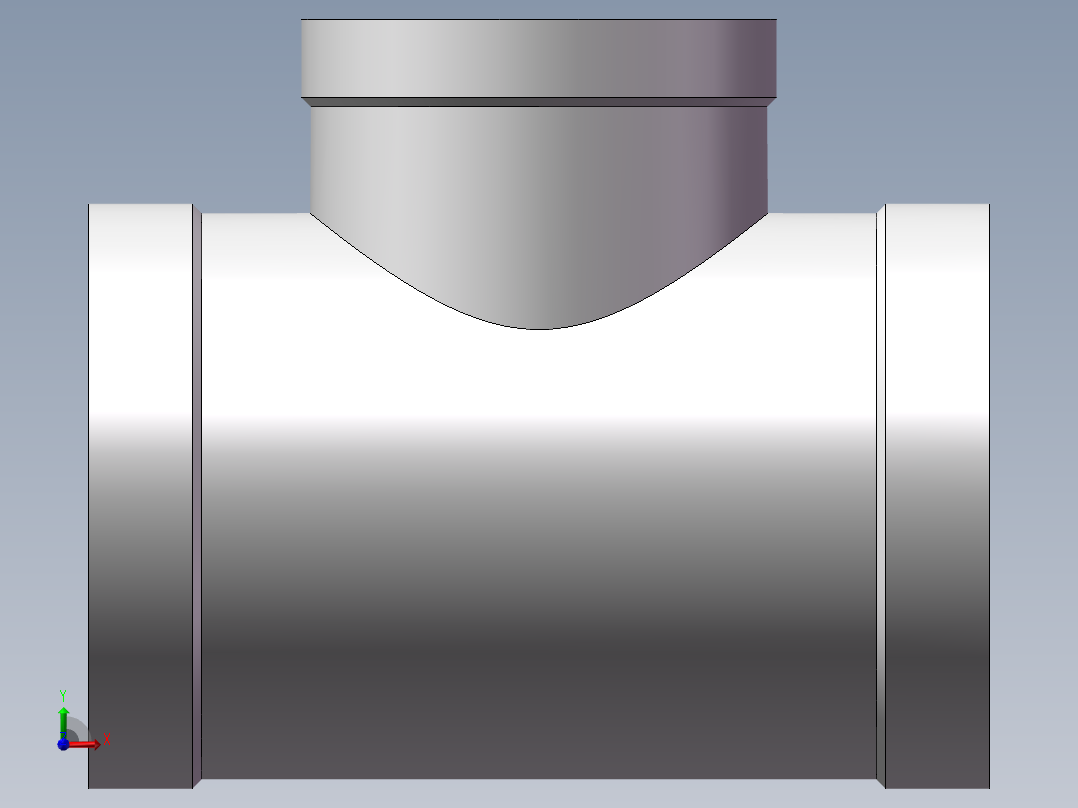 三通-异径 DN50-DN40前视图