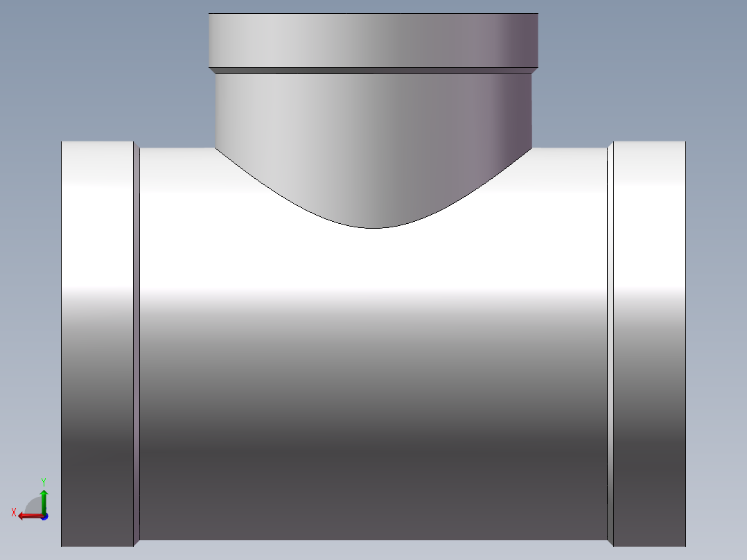 三通-异径 DN50-DN40后视图