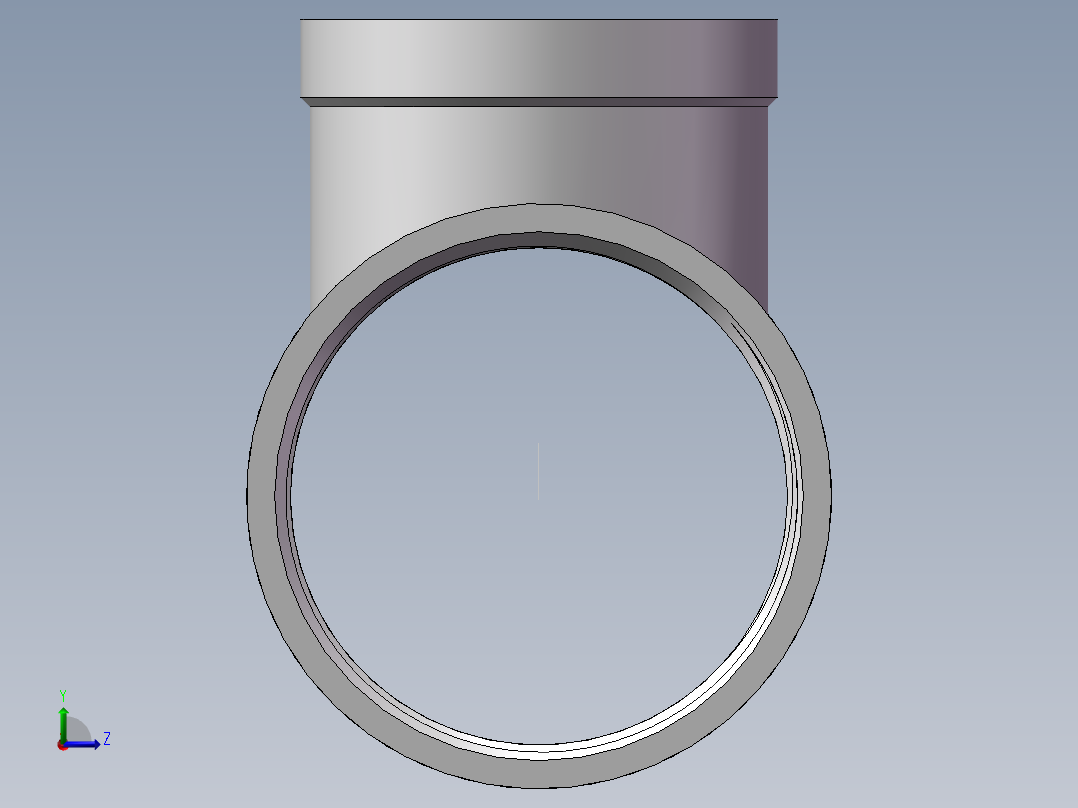 三通-异径 DN50-DN40左视图