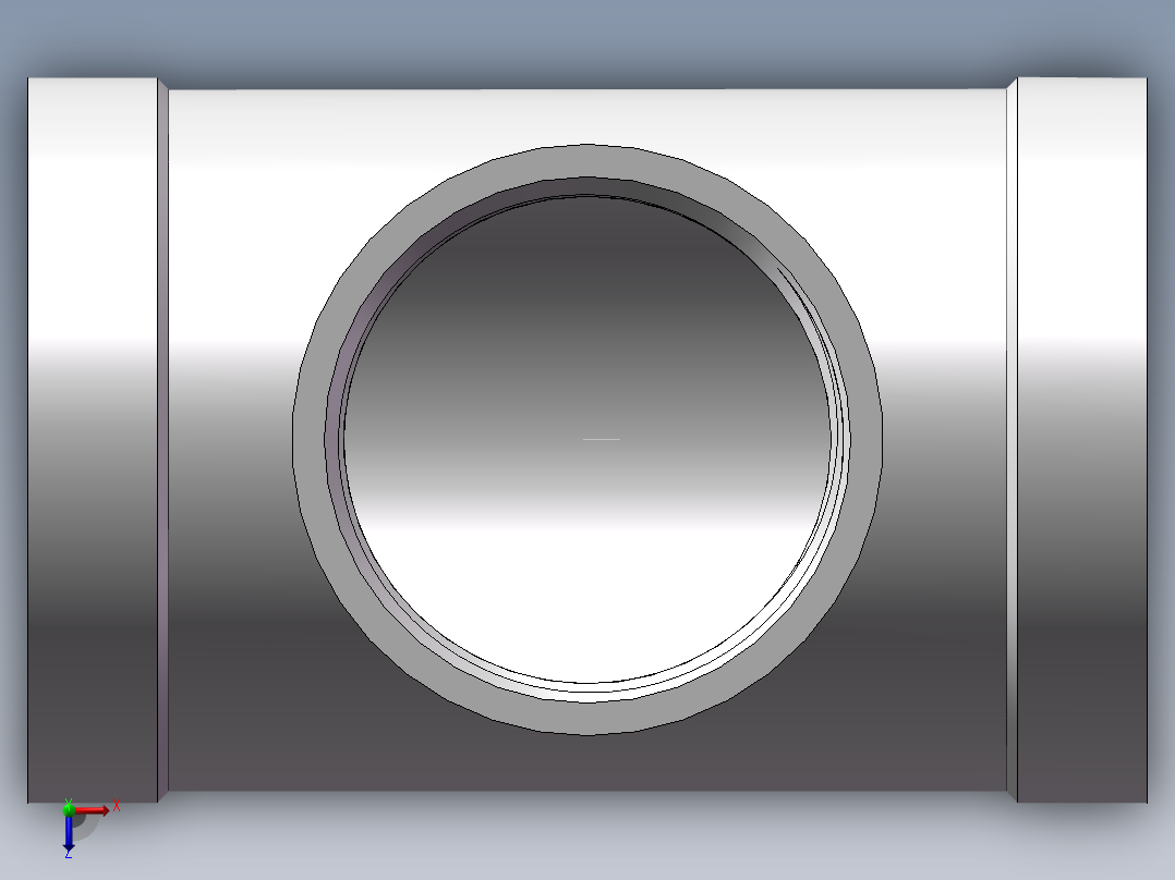 三通-异径 DN50-DN40俯视图