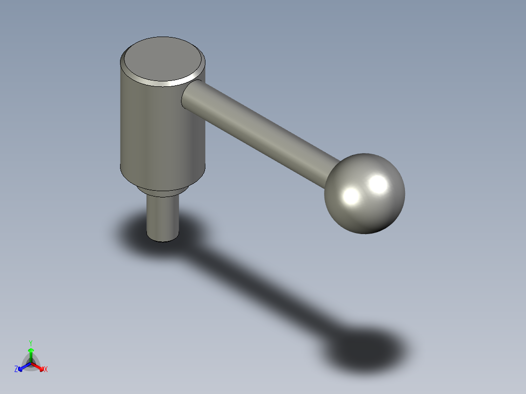 安全张紧杆球形把手正等轴测图