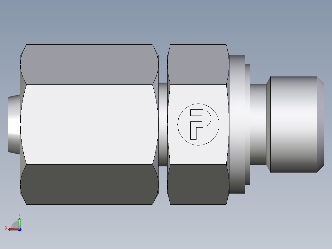 卡套式工业通用硬管接头EO_Swivel_connector_EGE06LREDCF后视图