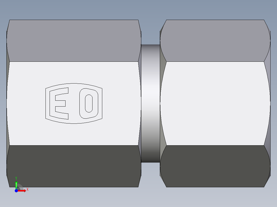 卡套式工业通用硬管接头EO_Swivel_connector_GAI14ZSMCF前视图