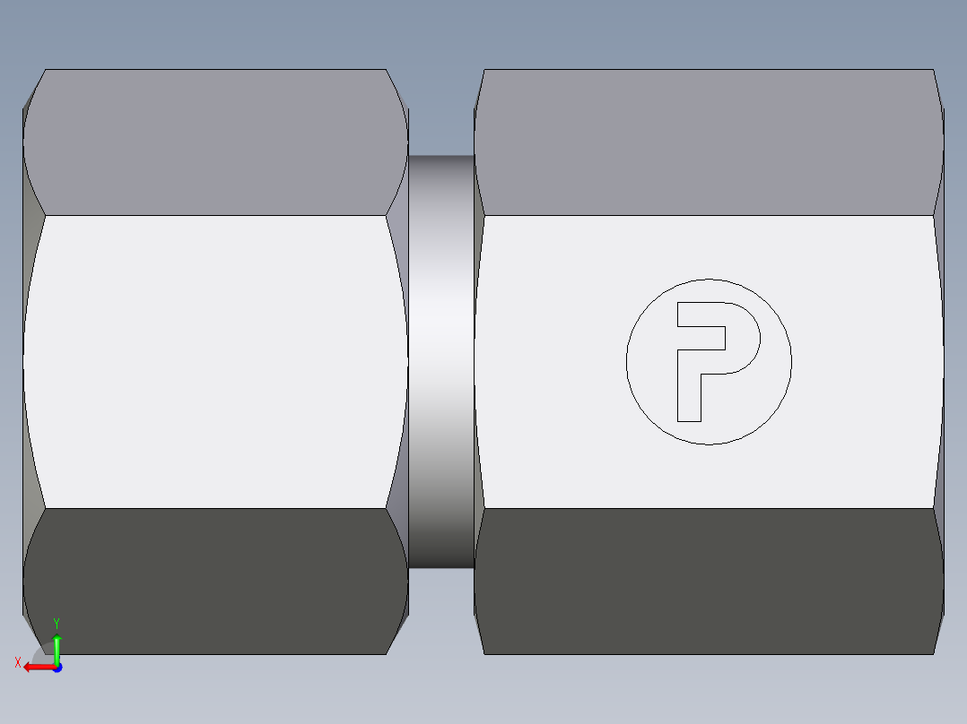 卡套式工业通用硬管接头EO_Swivel_connector_GAI14ZSMCF后视图
