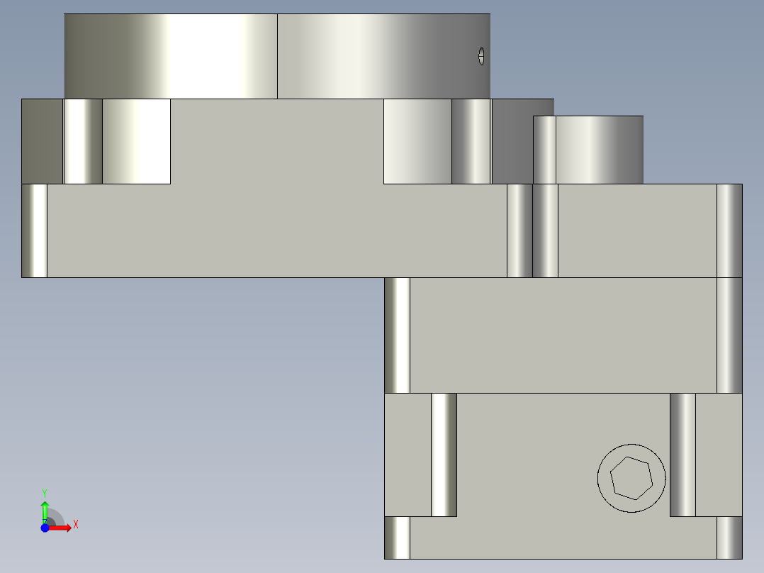 中空旋转平台KFN60-5模型(5-21 22-2 4-M3-31-31)前视图