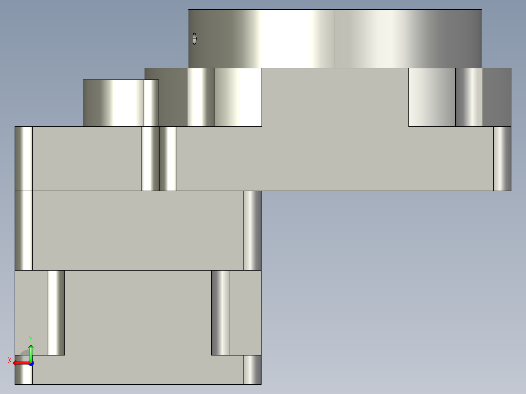 中空旋转平台KFN60-5模型(5-21 22-2 4-M3-31-31)后视图