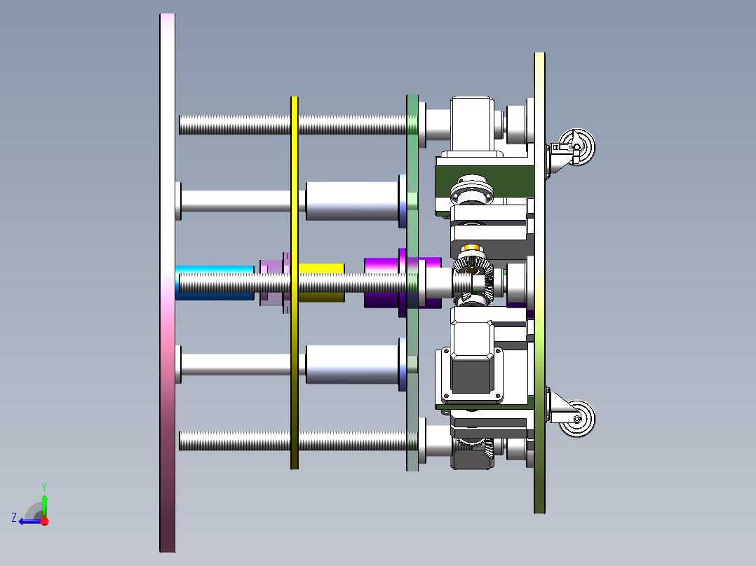 Q184-多功能维修工作台设计【三维SolidWorks】右视图