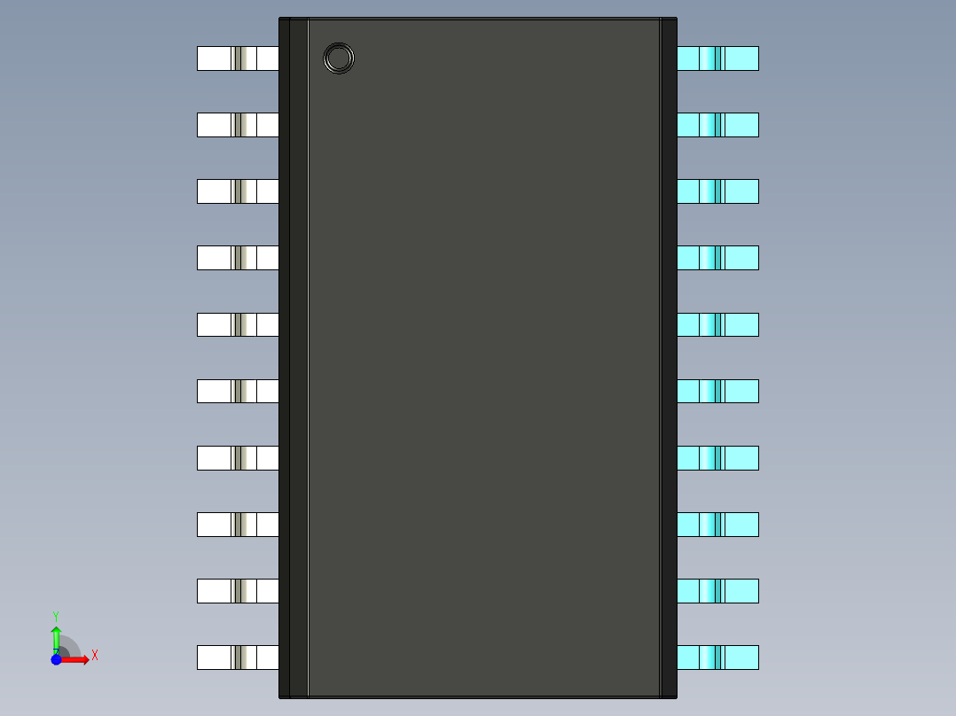 元器件3D封装SOIC20W45前视图
