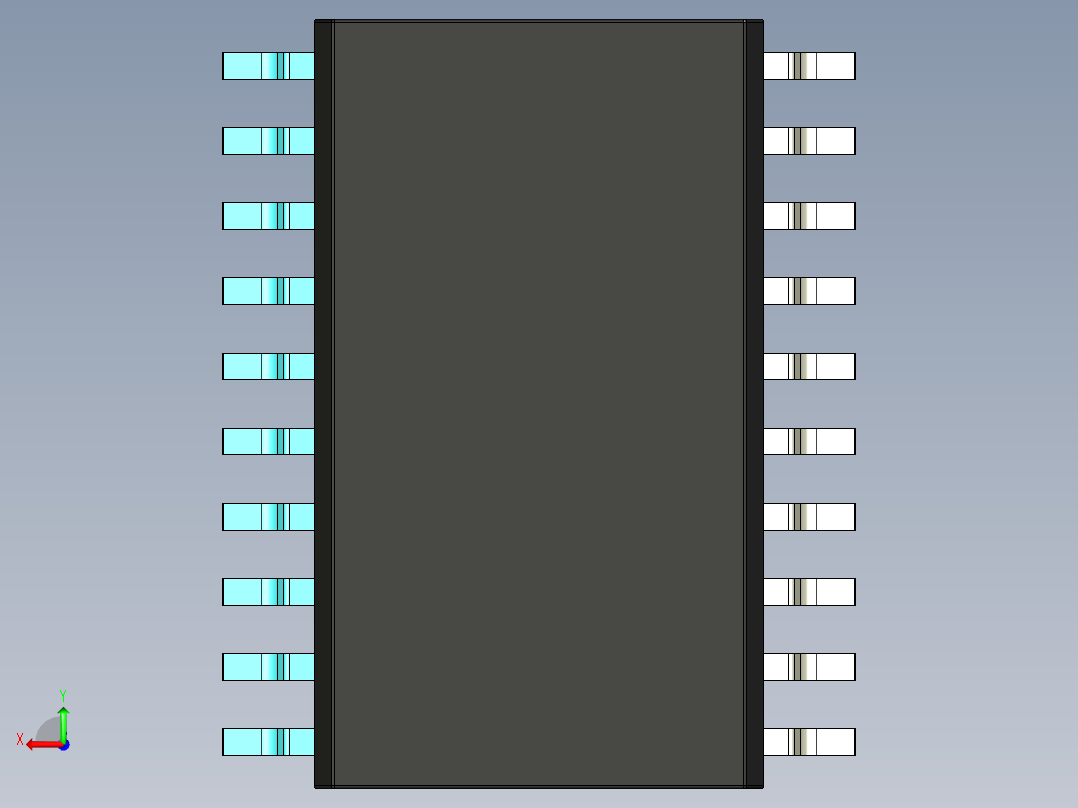元器件3D封装SOIC20W45后视图