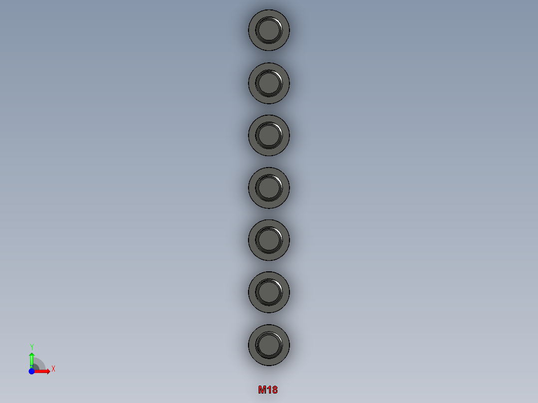 内六角螺丝-M18前视图