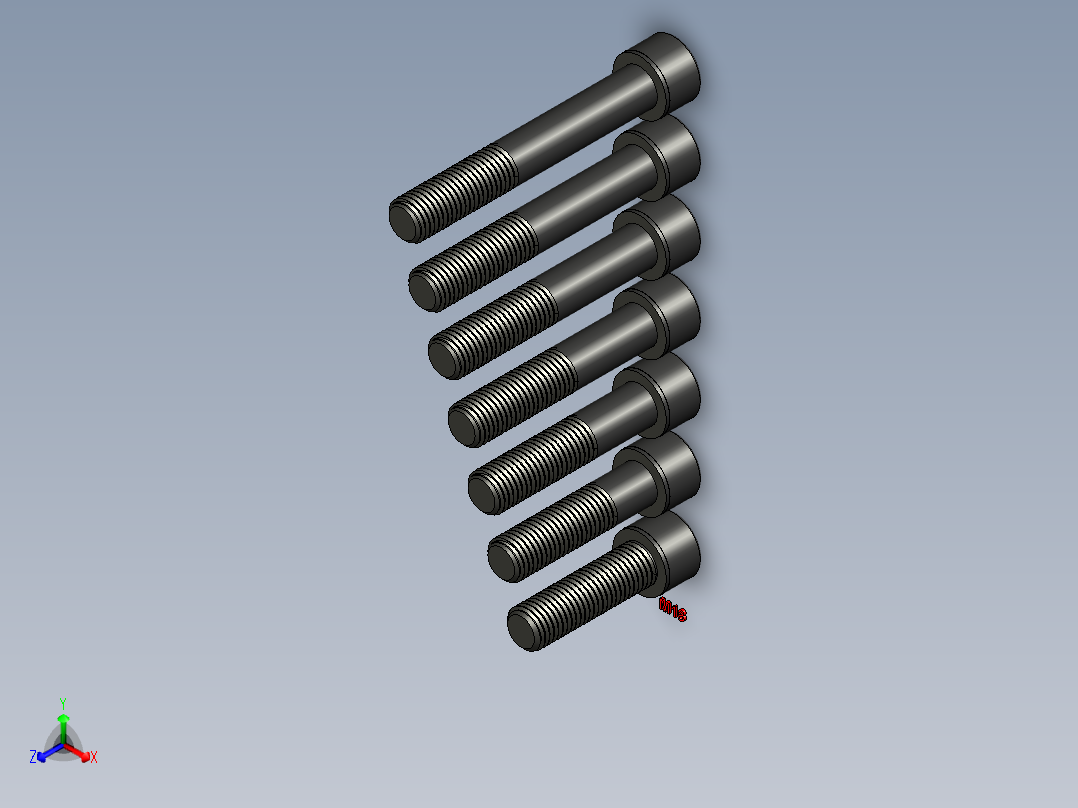 内六角螺丝-M18正等轴测图