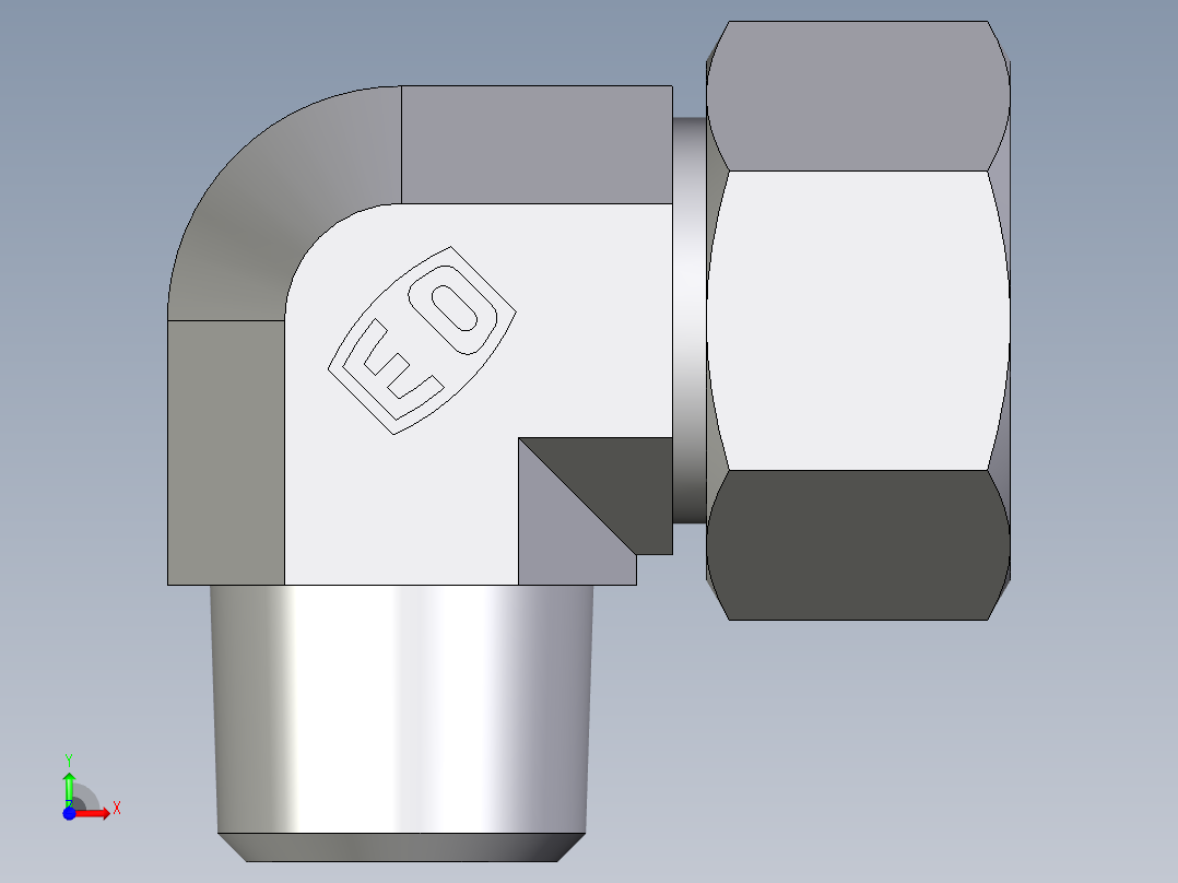 卡套式工业通用硬管接头EO_Male_stud_elbow_WE25S1NPT71前视图