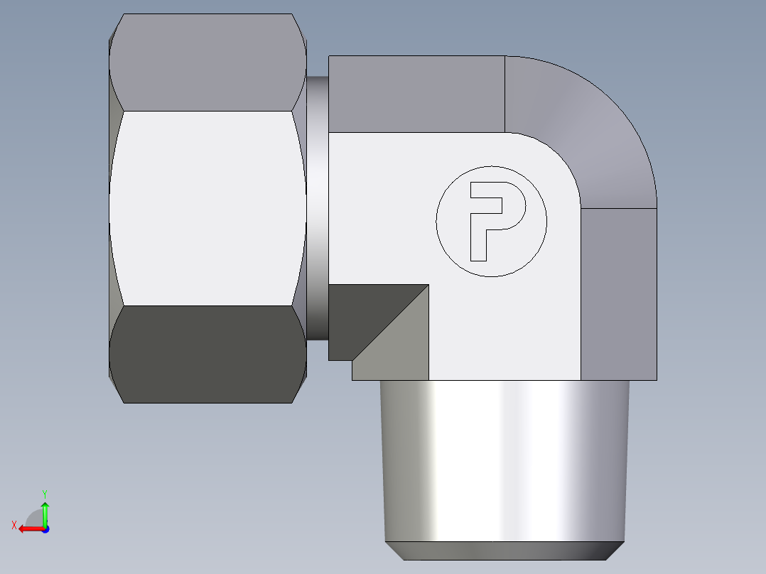 卡套式工业通用硬管接头EO_Male_stud_elbow_WE25S1NPT71后视图