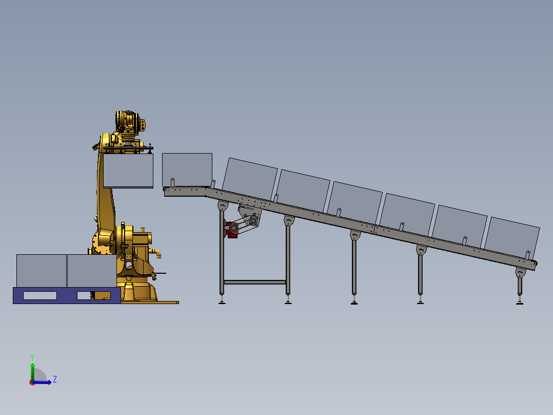码垛流水线左视图