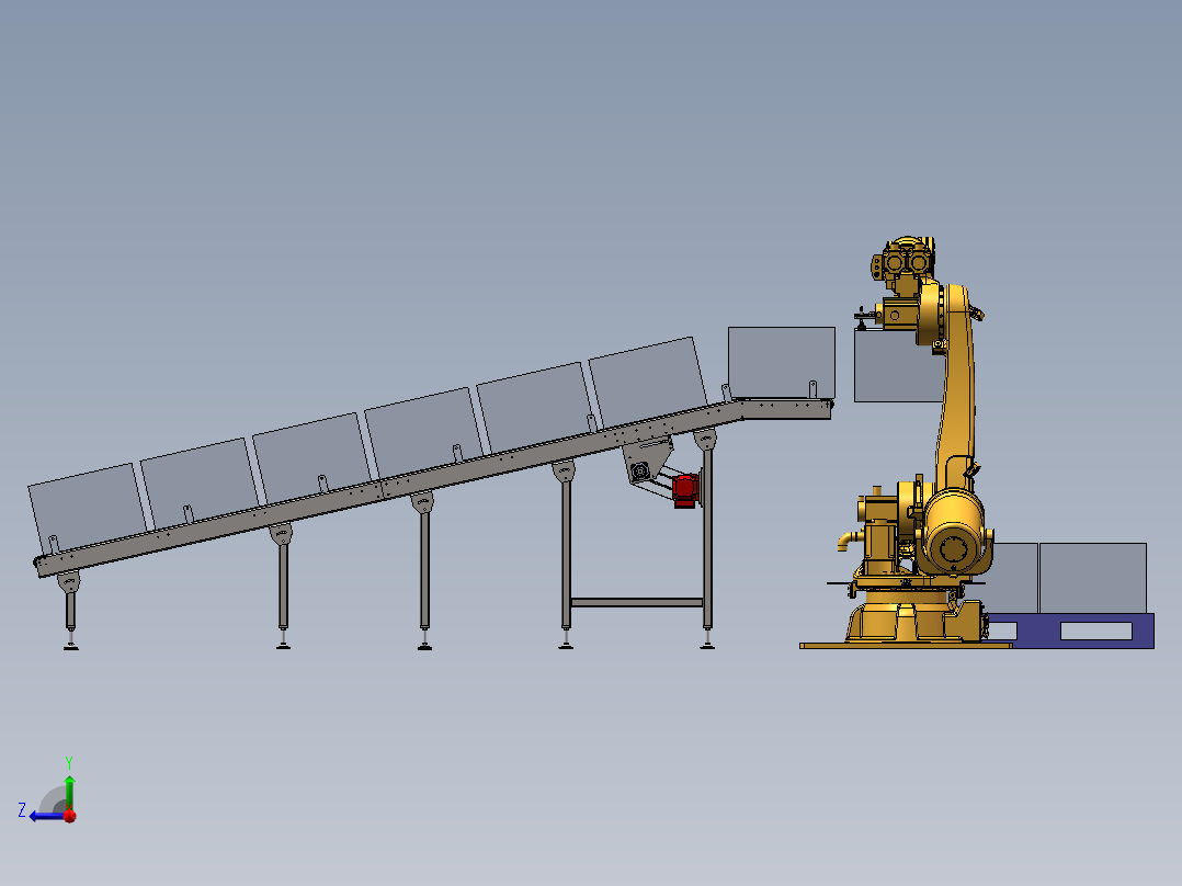 码垛流水线右视图