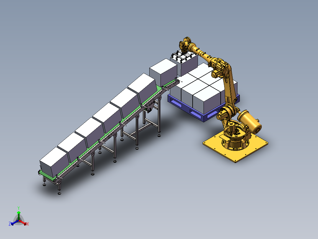 码垛流水线正等轴测图