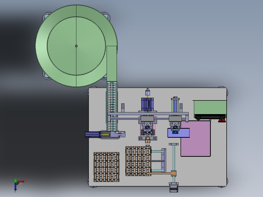 弹性薄板自动焊接机俯视图