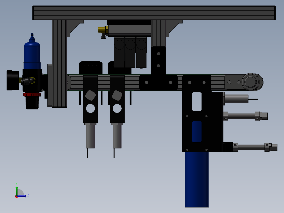 工件气压测试平台sw18左视图