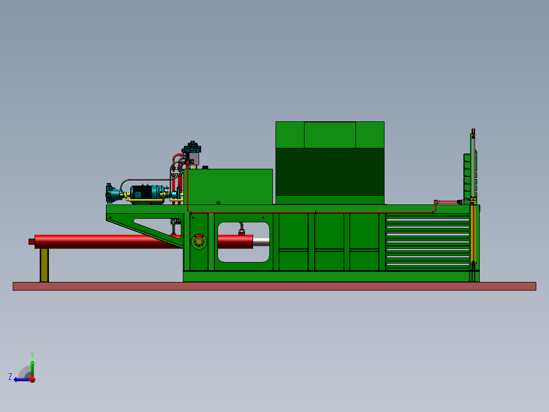 废纸打包机sw18可编辑右视图
