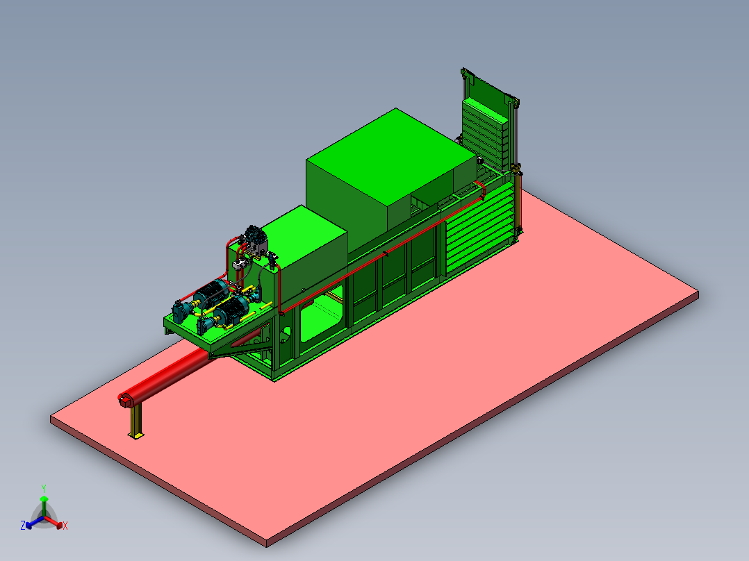 废纸打包机sw18可编辑正等轴测图