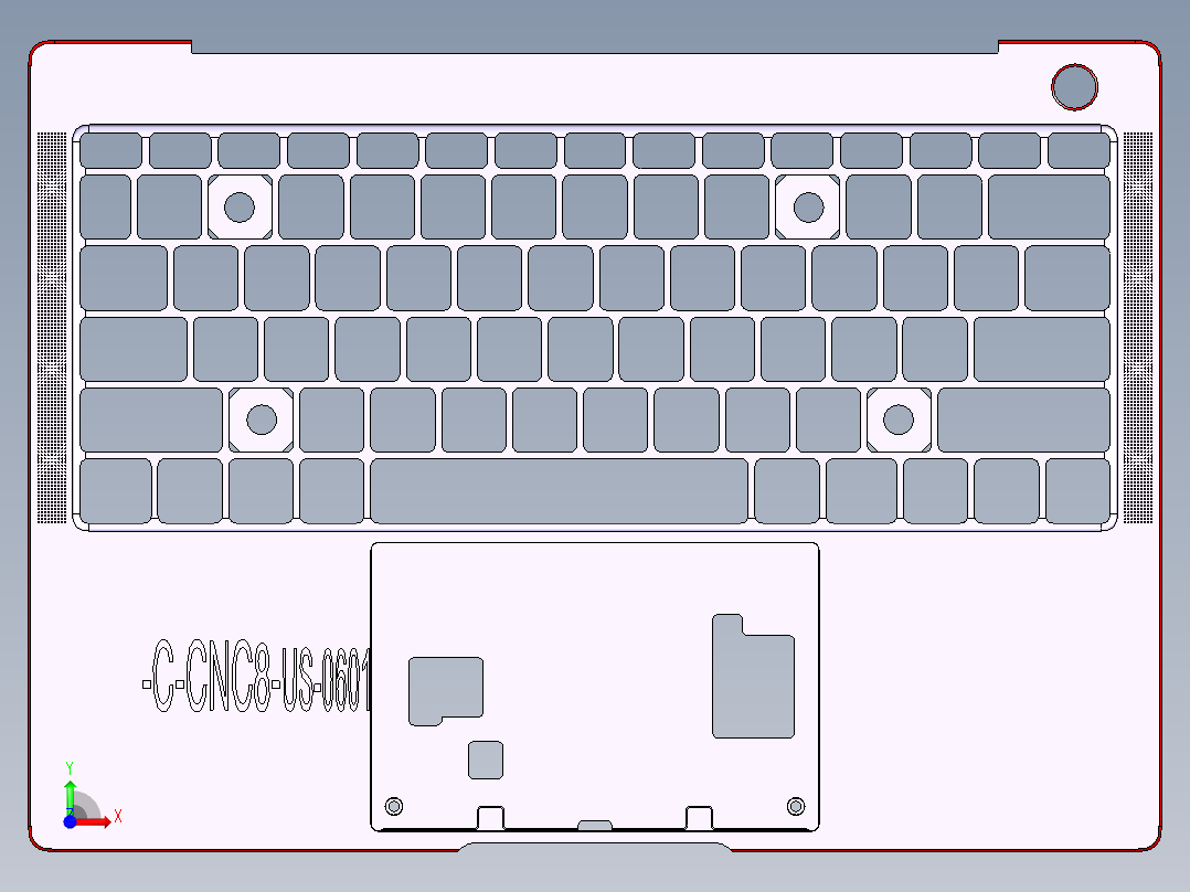 笔记本C壳铣高光程序模型前视图