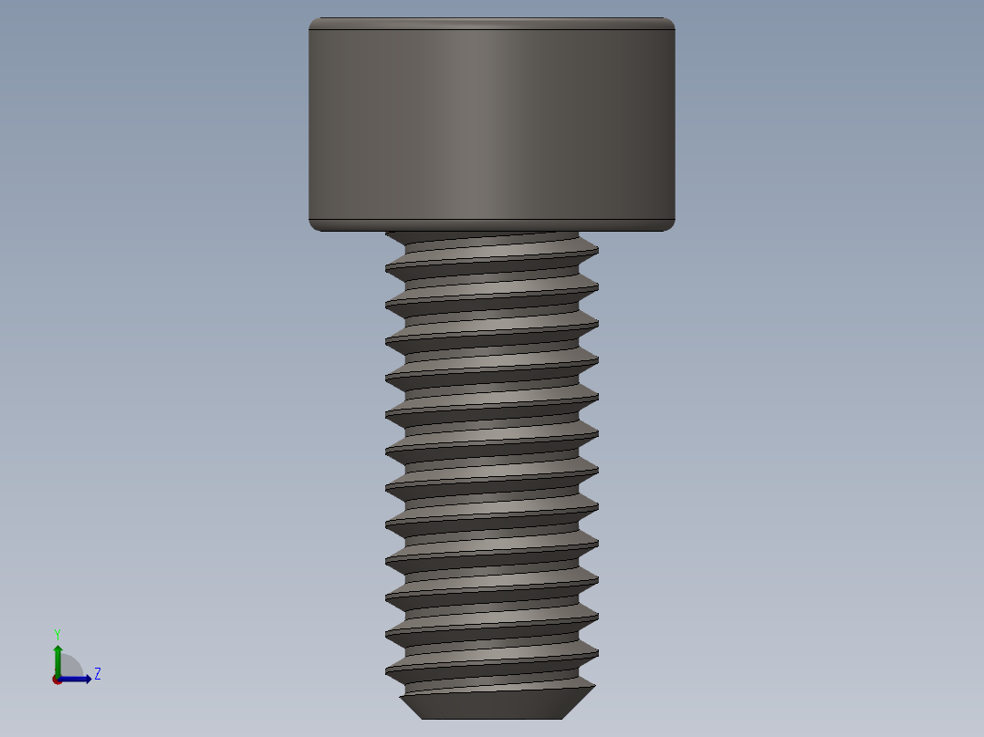 Screw_DIN_912_M3.5x8F_A2.SLDPRT公制内六角螺钉左视图