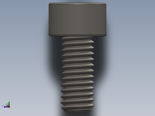Screw_DIN_912_M3.5x8F_A2.SLDPRT公制内六角螺钉右视缩略图