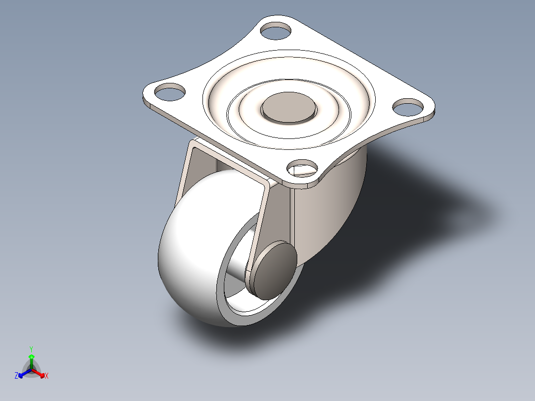 万向轮、脚轮(98)正等轴测图