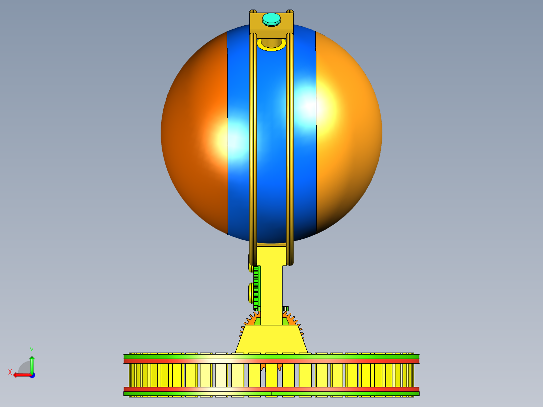 地球仪模型后视图