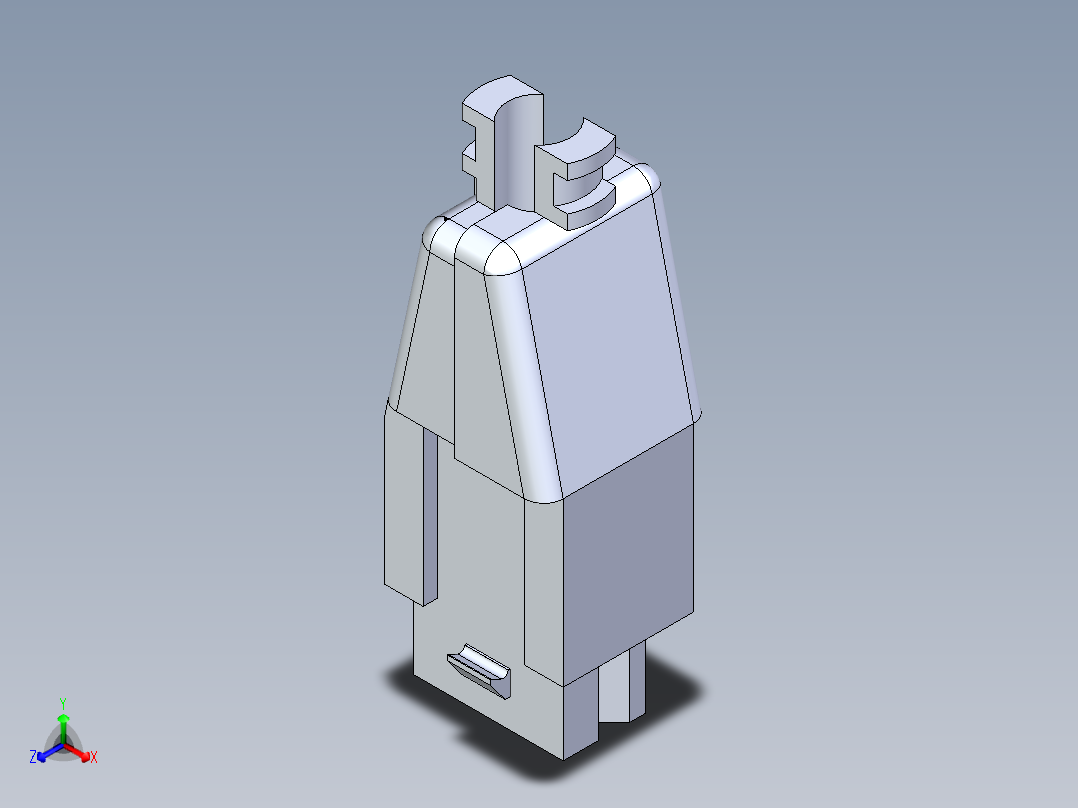 母头和接线盒6P QIKMATE插头应力释放挂钩正等轴测图