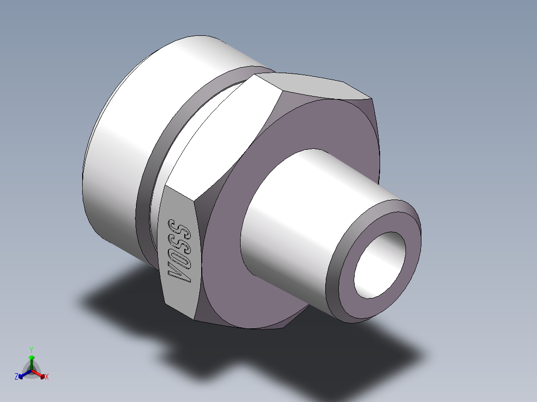 英制锥管螺纹直接头、1CT-22-04SP非标主视图