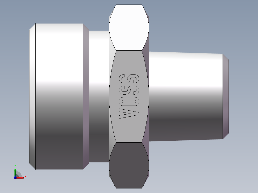 英制锥管螺纹直接头、1CT-22-04SP非标前视图
