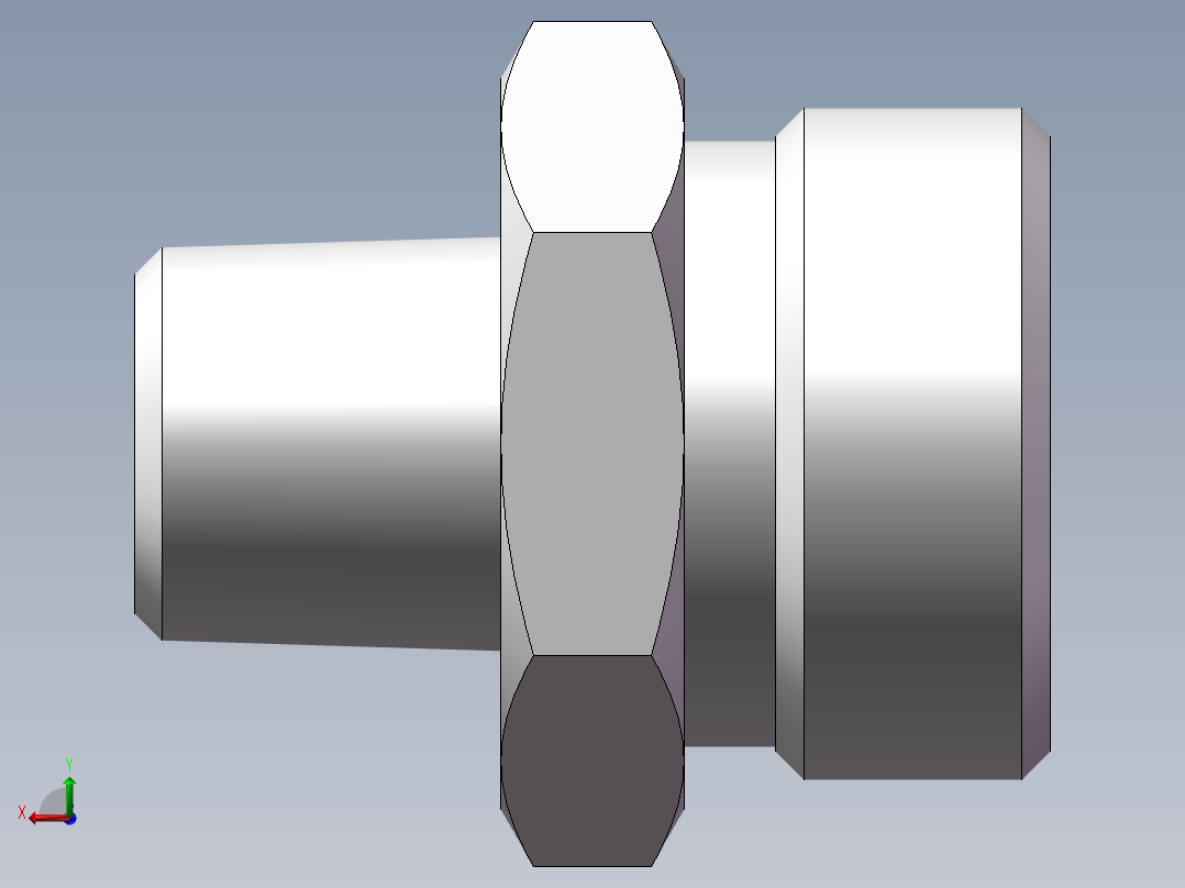 英制锥管螺纹直接头、1CT-22-04SP非标后视图