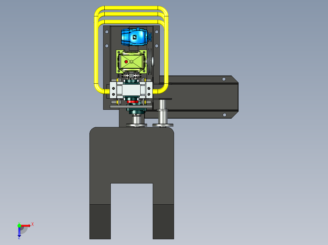 新型举升机三维模型设计俯视图