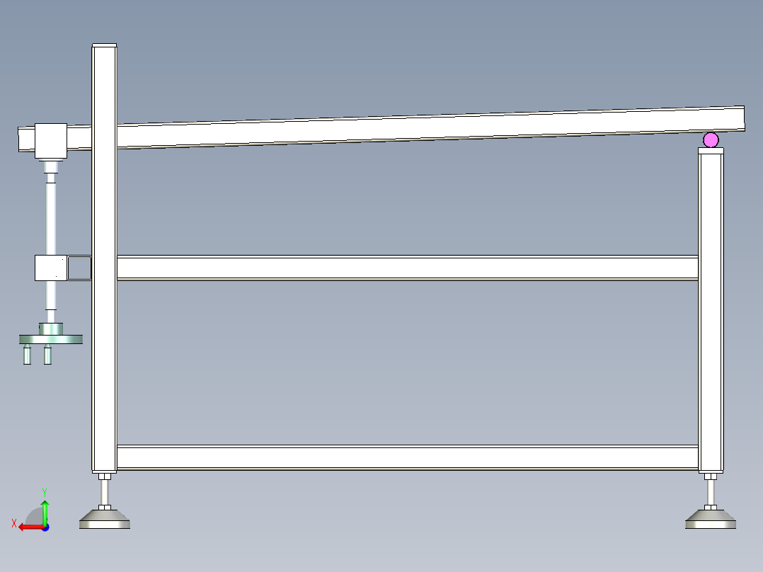 缠绕机下料架后视图