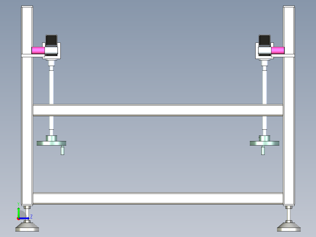 缠绕机下料架左视图