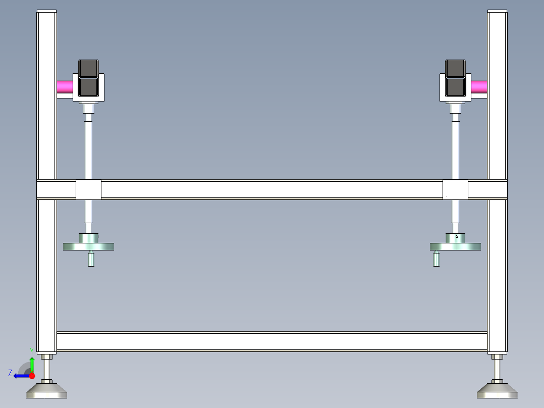 缠绕机下料架右视图