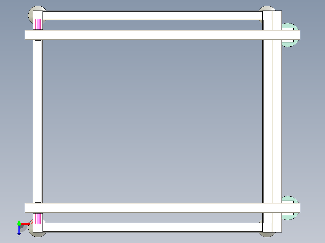 缠绕机下料架俯视图