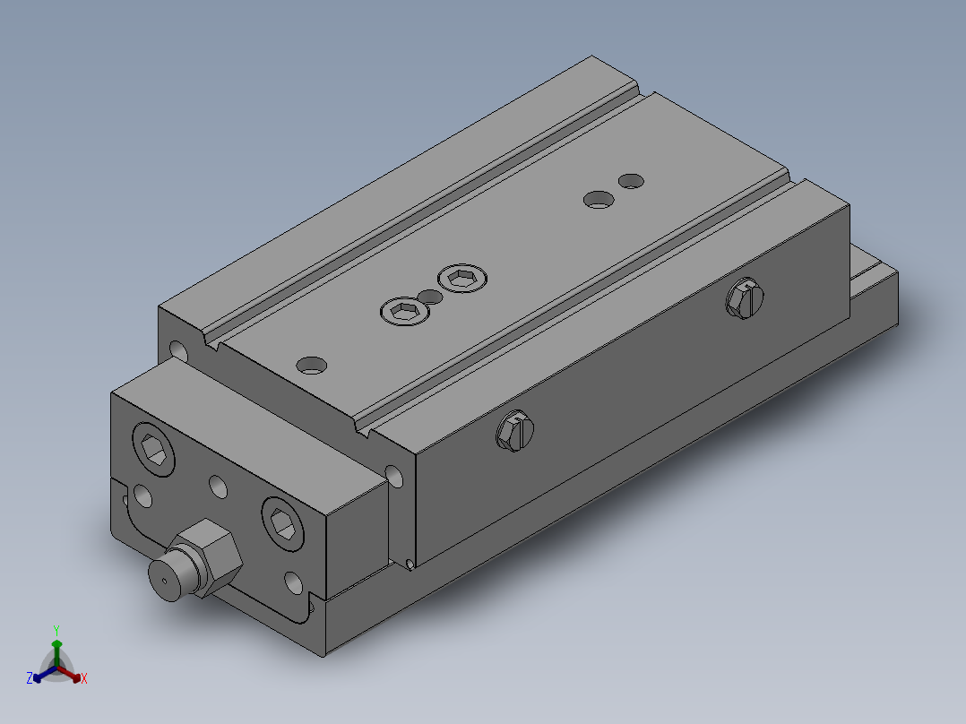 MXQ20 气动滑台（循环式直线导轨）双缸型[MXQ20A-50-ZJ3]主视图