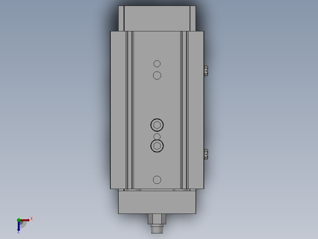 MXQ20 气动滑台（循环式直线导轨）双缸型[MXQ20A-50-ZJ3]俯视图